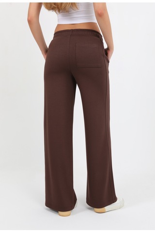 Hdm Kadın Kahverengi Beli Lastikli Cepli Bol Paça Pantolon - H6176