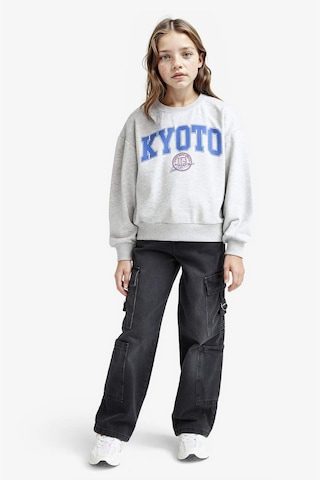 Defacto Kız Çocuk Relax Fit Bisiklet Yaka Slogan Baskılı 2li Sweatshirt E6473a825aubk81 Siyah