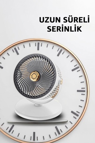 Özel Seri Modern Ev Kolay Sessiz Vantilatör Şarjlı F47 Siyah Beyaz