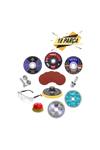 18 Parça Spiral Avuç Taşlama Cırt Zımpara Ahşap Inox Metal Mermer