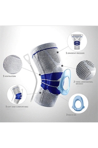 Dirsek Ve Diz Pedleri - Pc Basketbol Desteği Silikon Yastıklı Diz Pedleri Gri, M