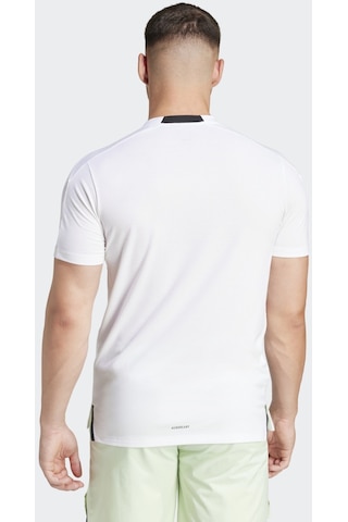 Adidas Designed For Training Erkek Beyaz Bisiklet Yaka Tişört IS3808 Beyaz