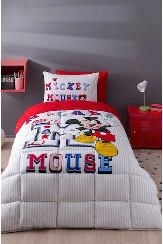 Özdilek Lisanslı Tek Kiş Çocuk Uykuseti-mickey Mouse Collage Gri Gri