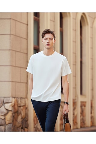 New Performance Premium Basic T-shirt 67.1% Naylon 22.0% Pamuk 10.9% Spandex Beyaz