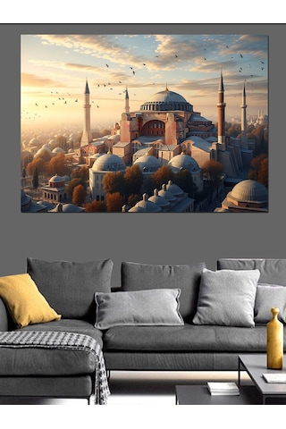 İstanbul Boğazı Ve Ayasofya Manzarası Dekoratif Kanvas - Mdf Ahşap Tablo