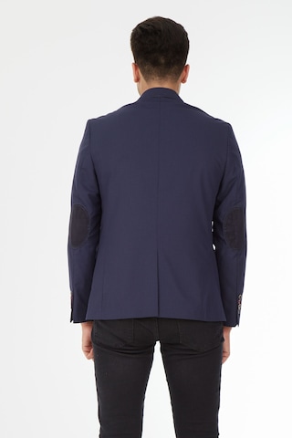 Sposo G-210 Dar Kalıp Desenli Lacivert Erkek Blazer Ceket Lacivert