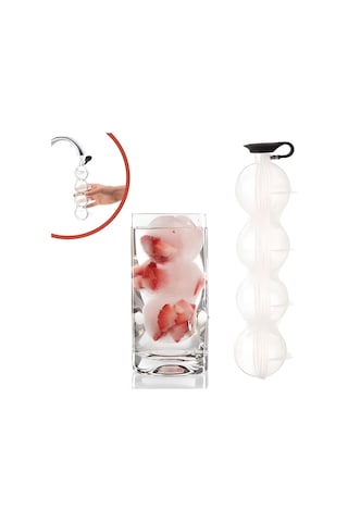 4 Lü Pratik Küre Buz Kalıbı Top Sunum Buzu Çok Renkli