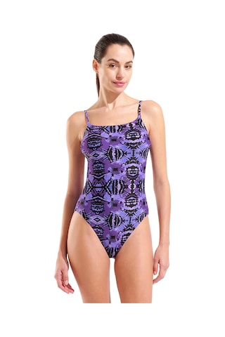 Arena Water Prints Swimsuit Kadın Mor Yüzücü Mayo 009398905