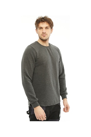 Uniprom Sweatshirt Bisiklet Yaka Içi Polarlı 3 Iplik Pamuklu Normal Kesim Erkek Antrasit