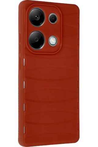 Gld-spt- Newface Xiaomi Redmi Note 13 Pro 4g Kılıf Bibercas Silikon Kapak - Kırmızı