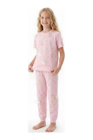 Modanino Kız Çocuk Pijama Takımı %100 Pamuk 3-13 Yaş 12714ıs Pembe