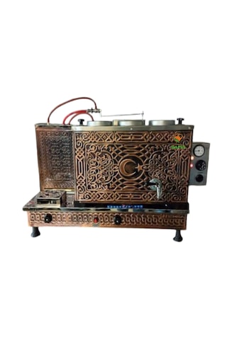 3 Demlikli Bakır Çay Ocağı Tam Otomatik Sadece Elektrikli Pleytli