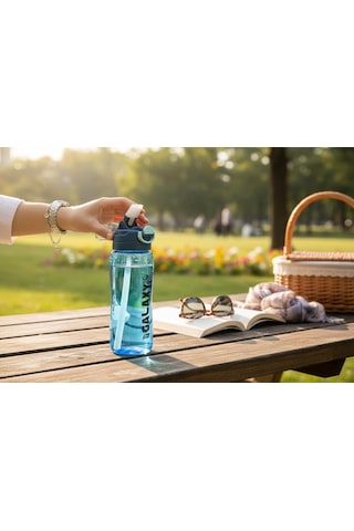 Titiz Rio Matara 750 Ml Mavi Renk -kapaklı- Pipetli, Bpa İçermez,kapak Koruma Su Matarası Çok Renkli