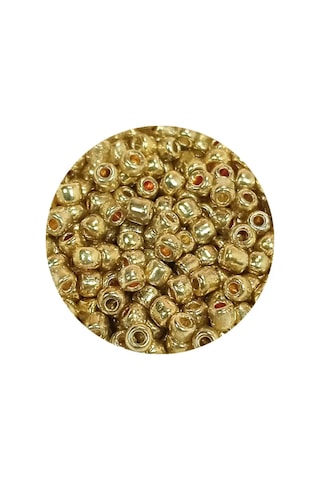 Tedar Dökme Cam Kum Boncuk 8/0 3 Mm - 60 Gram - Altın Rengi - Bnc185 Najmaddin (No:1) 8.5Cm X 10.5 Cm