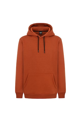 Mysport My Sport 5017 Erkek Yumuşacık Kapüşonlu Organik Pamuk Kanguru Cepli Regular Kiremit Sweatshirt Kiremit
