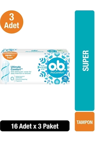O.B. Tampon Süper 16'lı x3