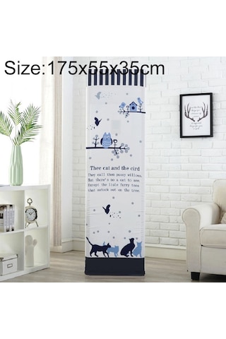 Sones Basit Dikey Dolap Tipi Her Şey Dahil Klima Kumaş Toz Kapağı, Boyut: 175x55x35cm, Stil: Kedi Ve Kuş