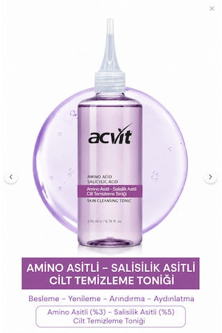 Amino Asitli Salisilik Asitli Cilt Temizleme Toniği 200 Ml. Amino Asitli Salisilik Asitli Cilt Temizleme Toniği 200 Ml.