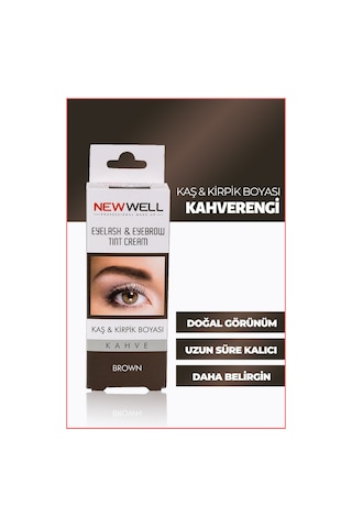 New Well Kaş Kirpik Boyası Kahverengi