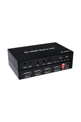 2x2 Hdmı Matrix 4k 60hz Değiştirici 2 İn 2 Out Optik & R/l Ses Çıkışı