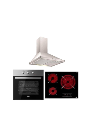 Teka HE 715 SS - TT 6315 - DF 60 Inox Elektirikli Ankastre Set