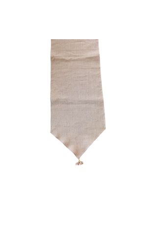 Dyris 50x200 Cm Doğal Jüt Runner Bohem & Rustik Dekoratif Masa Örtüsü, Püskül Detaylı Uzun Runner Acı Kahverengi