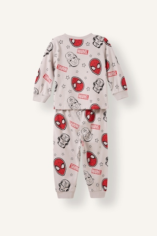 Defacto %100 Pamuklu Marvel Lisanslı Beli Lastikli Pijama Takımı Erkek Bebek F4579a526augr470 Gri-gr470