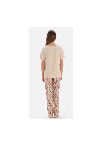 Eros 33560 Kısa Kol Kadın Pijama Takımı Bej