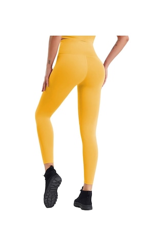 Kadın Temel Katman Yoga Tayt Pantolon Yüksek Bel Kalça Kaldırma Tayt Koşu Egzersiz Eğitimi Spor Salonu Fitness Spor Pantolonları Çabuk Kuruyan Sarı