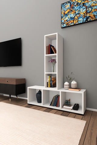 Yvz Home Jüpiter -1 Kitaplık Beyaz