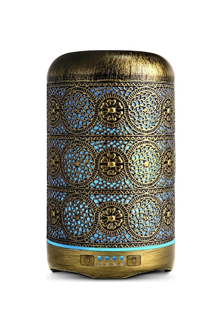 Salking 260 Ml Metal Aroma Difüzörü, 7 Renk Işık, Otomatik Kapanma, Esansiyel Yağlar Için Oksimetre