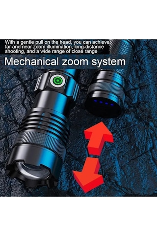 Ebitda Yüksek Parlaklık Lazer El Feneri, Teleskopik Zoom, Uzun Menzilli, Açık Hava Kamp El Feneri Çok Renkli