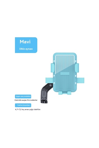 Elektrikli Bisiklet Telefon Tutacağı, Motosiklet Navigasyon Tutacağı, Araç İçi Telefon Tutacağı Blue