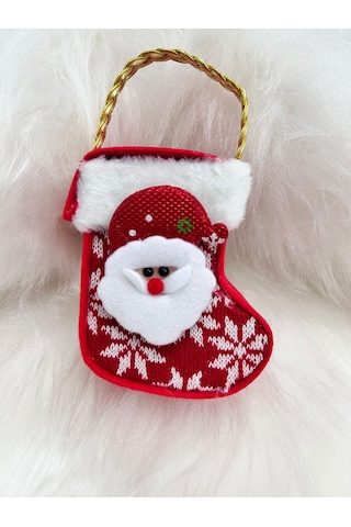 Yılbaşı Ağaç Süsü Süslü Süpriz Kutusu Çorap Modeli 15x10 Cm