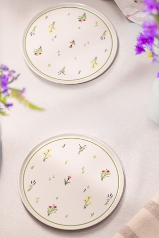 Rakle Botanical Seramik 4'lü Servis Tabağı Seti 26,5 Cm Renkli