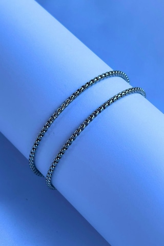 El İşçiliği Paslanmaz Çelik Zincir Erkek Kolye Metalik Gri Siyah