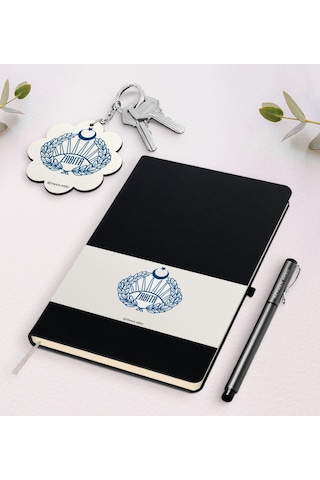 Kişiye Özel Zabıta Siyah Defter Kalem Ve Anahtarlık Seti
