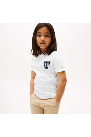 Tommy Hilfiger Varsity Graphic Çocuk Beyaz T-shirt Kb0kb09868 Beyaz