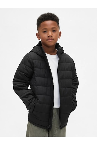 Gap V-frch Lw Logo Puffer Mont Siyah