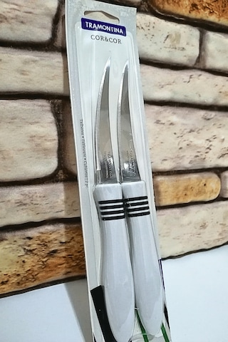 Tramontina Lazer Kesim Sebze Bıçağı 2 Adet- Orta-beyaz Beyaz