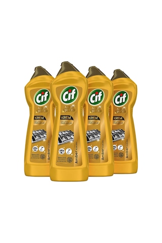 Cif Krem Yüzey Temizleyici Altın Işıltısı Amber Kokulu 4 x 750 ML