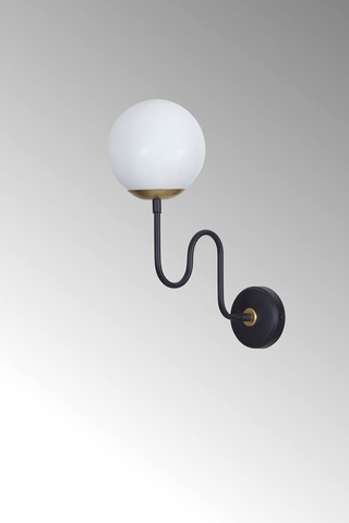 Luzarana Ferro Dikey Sarı-siyah Metal Gövde Beyaz Camlı Tasarım Aplik