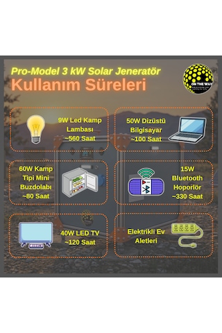 Otw Pro-model 3000w Mobil Güç İstasyonu Lifepo4 Bataryalı Solar Jeneratör