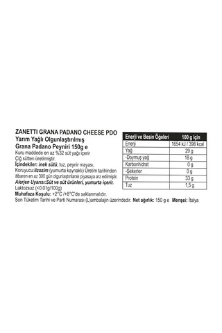 Zanetti Grana Padano Free Lactose 150 Gr