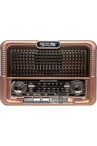 Rx-6060s Solar Güneş Enerji Panelli Nostaljik Radyo Bluetooth Hoparlör