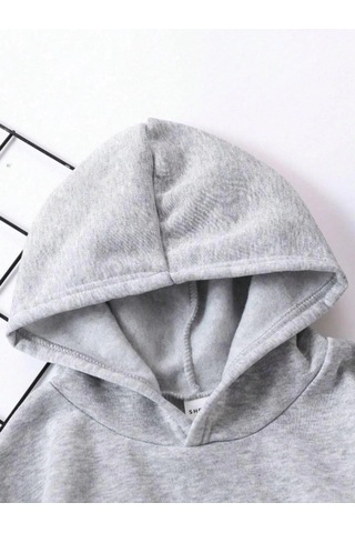 Alfanora Çocuk Unisex Kapüşonlu Naruto Baskılı Pamuklu Sweatshirt - Gri