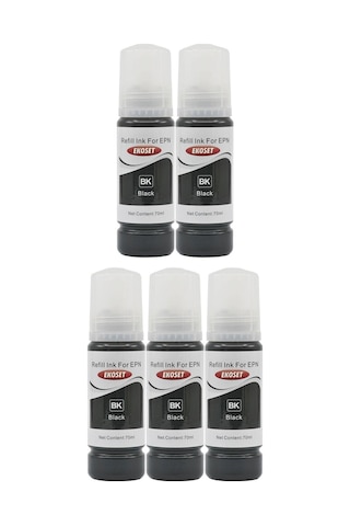 Ekoset Epson 103 L3210 L3211 Siyah Uyumlu Mürekkep 70 ML 5 Adet