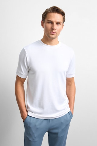 Backandbond Beyaz Regular Fit Bisiklet Yaka Tişört