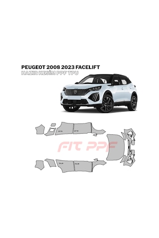 Peugeot 2008 - 2023 Facelıft 210 Mikron Premium Tpu Ppf Kaplama Seti-orta Kapı Direkleri