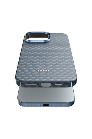 Apple iPhone 16 Pro Max Kılıf M-safe Uyumlu Raptic Aramid Skin Origin Serisi Kapak Lacivert